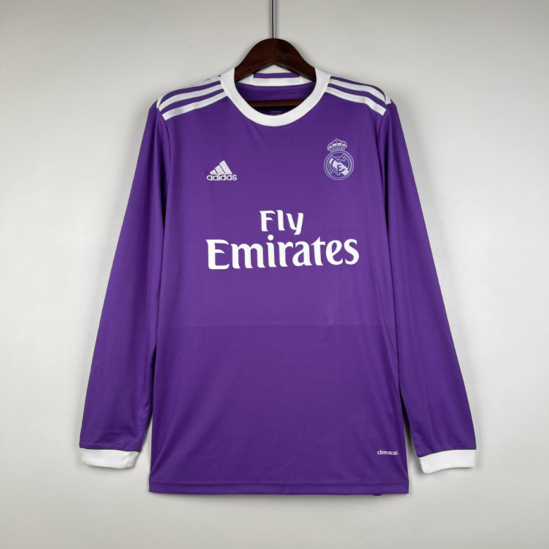 Retro Long Sleeve Real Madrid 16/17 Away Kit